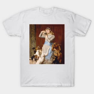 Briton Riviere - Girl With Dogs T-Shirt